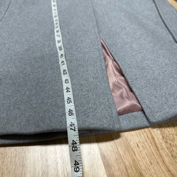 Kate Spade NWOT Gray Belted Notch Collar Coat Trench Size S Wool Blend Overcoat - Picture 12 of 12